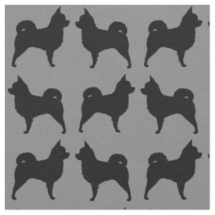 Tela Chihuahua Silhouettes de pelo largo gris y negro