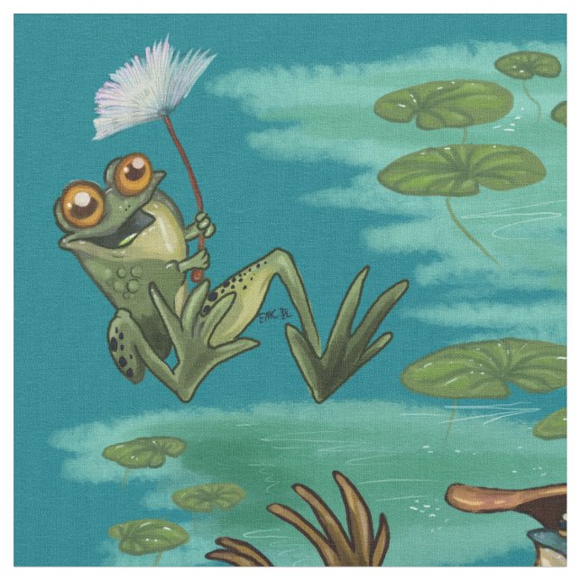 Tela Chill Summer Frogs (De cerca)