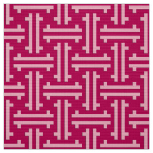 Tela Chino frío Art Déco, rosa fuchsia
