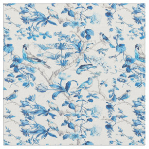 Tela Chinoiserie azul y blanca Oriental Oriental