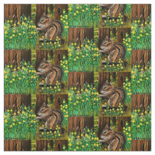 Tela Chipmunk de flor solar