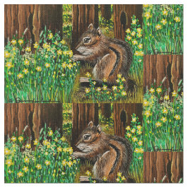 Tela Chipmunk de flor solar