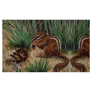 Tela Chipmunk Pine Cone Fabric
