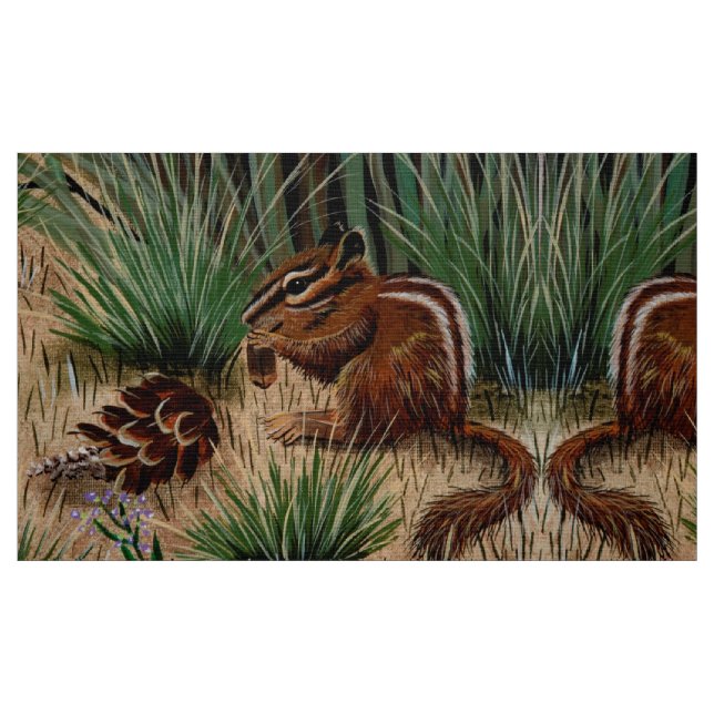 Tela Chipmunk Pine Cone Fabric ("Cuarto gordo" (fat quarter))