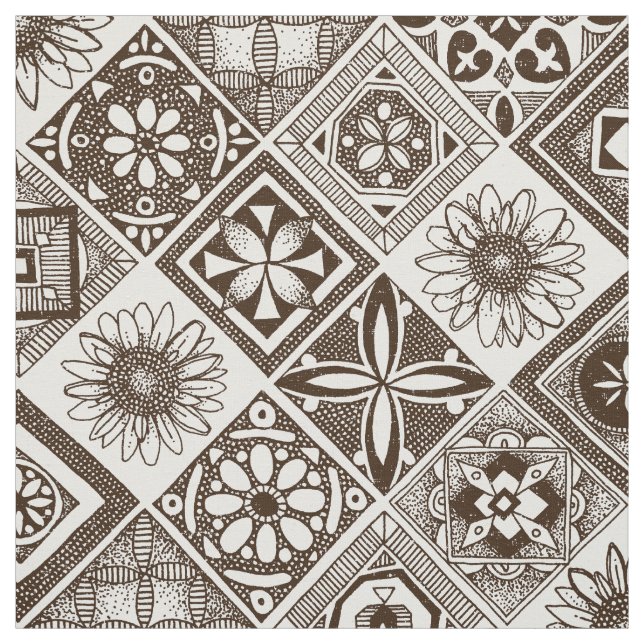 Tela chocolate azulejos (Retal)