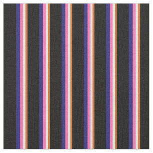 Tela Chocolate, Beige, Rosa Caliente, Azul y Negro Medi