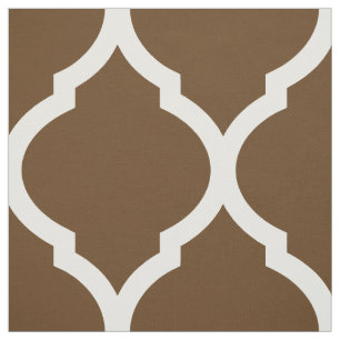 Tela Chocolate Brown Quatrefoil marroquí a gran escala