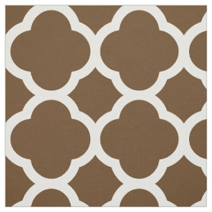 Tela Chocolate Brown Quatrefoil moderno a gran escala