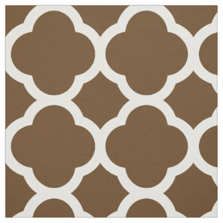 Tela Chocolate Brown Quatrefoil moderno a gran escala