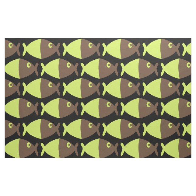 Tela Chocolate Lime Fish ("Cuarto gordo" (fat quarter))