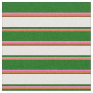 Tela Chocolate, rosa caliente, verde oscuro, blanco y m