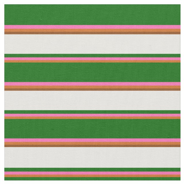 Tela Chocolate, rosa caliente, verde oscuro, blanco y m (De cerca)