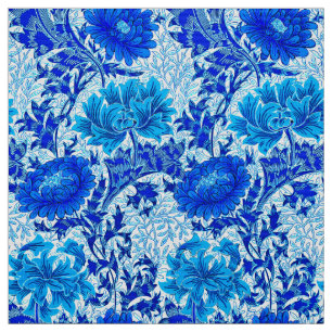 Tela Chrysanthemums William Morris Shades of Denim Blue