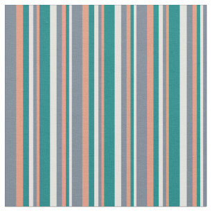Tela Cian claro, Verde azulado, salmón oscuro y gris pi