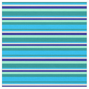 Tela Cian oscuro, azul cielo, beige, azul oscuro y acua