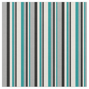 Tela Cian oscuro, beige, negro y gris oscuro