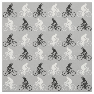 Tela Ciclistas Ciclistas Patrón de silueta blanco negr