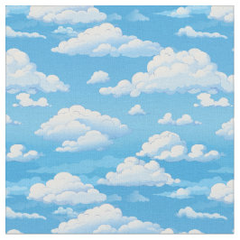 Tela cielo azul con nubes onduladas personalizado