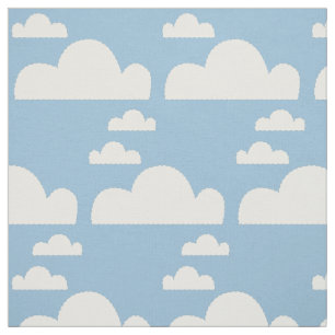 Tela Cielo azul lindo y líneas de puntos nubes blancas