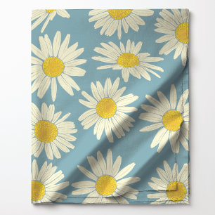 Tela Cielo Azul y Floral Blanca de Margarita Adorable