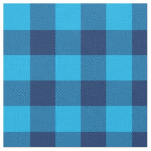 Tela Cielo Brillante y Cuadro de Gingham Azul Marino