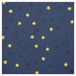 Tela Cielo nocturno cuece estrellas amarillas en patrón