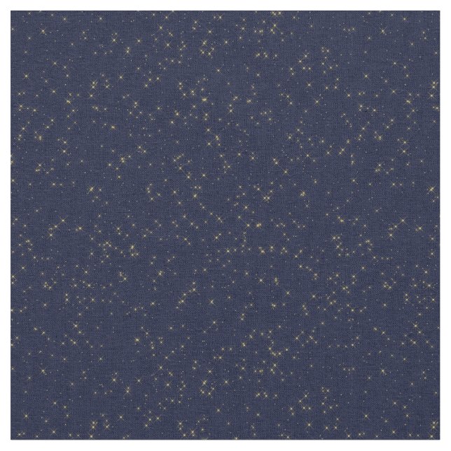 Tela Cielo nocturno estrellado amarillo (De cerca)