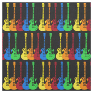 Tela Cinco guitarras eléctricas coloridas