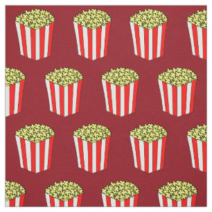 Tela Cine de cine Patrón de caja de palomitas rojo