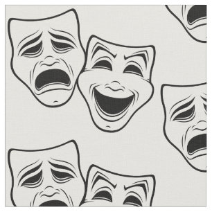 Tela Cine De Comedia Y Tragedia Enmascara Línea Negra