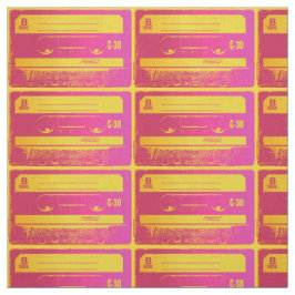 Tela Cinta de cassette rosa y amarillo retro