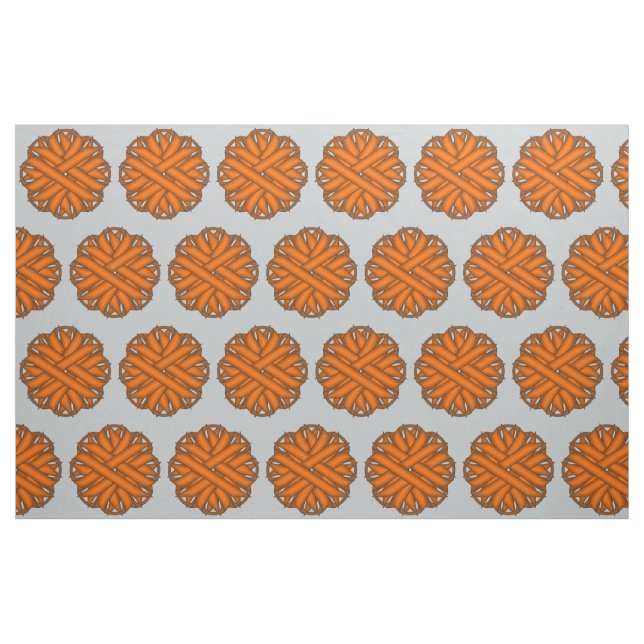 Tela Cinta de flores naranja por Kenneth Yoncich ("Cuarto gordo" (fat quarter))