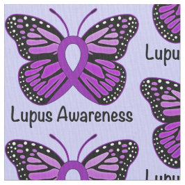 Tela Cinta de la conciencia del lupus con la mariposa
