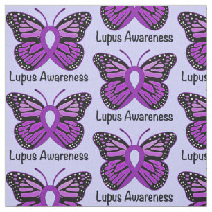 Tela Cinta de la conciencia del lupus con la mariposa