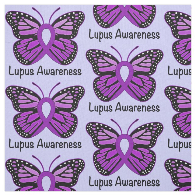 Tela Cinta de la conciencia del lupus con la mariposa (Retal)