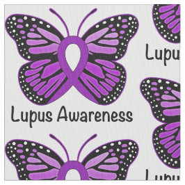 Tela Cinta de la conciencia del lupus con la mariposa
