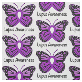 Tela Cinta de la conciencia del lupus con la mariposa