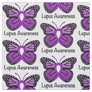 Tela Cinta de la conciencia del lupus con la mariposa