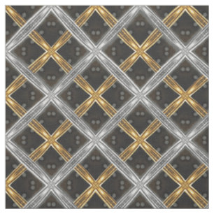 Tela Cinta dorada y plateada sobre el patrón de baldos