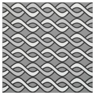 Tela Cinta moderna de medio siglo, gris, negro y blanco