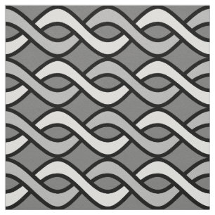 Tela Cinta moderna de medio siglo, gris, negro y blanco