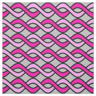 Tela Cinta moderna de medio siglo, rosa y gris / gris