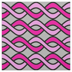 Tela Cinta moderna de medio siglo, rosa y gris / gris