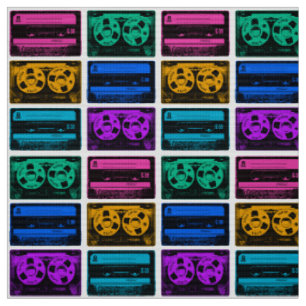 Tela Cintas de Casete Retro Coloridas