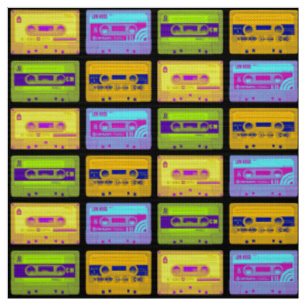 Tela Cintas de casete Retro Pop Art de los 80