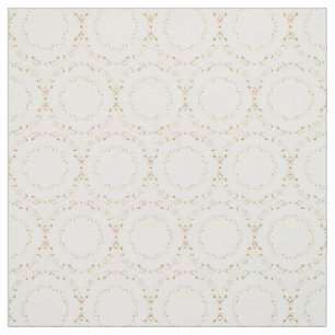 Tela Círculo floral personalizado-blanco y dorado