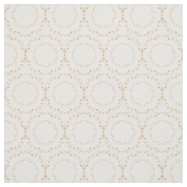 Tela Círculo floral personalizado-blanco y dorado (Retal)