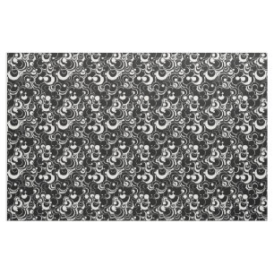 Tela Círculos blancos y negros Tejido abstracto 2
