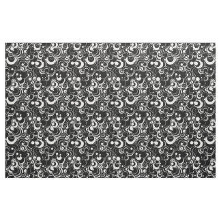 Tela Círculos blancos y negros Tejido abstracto 2
