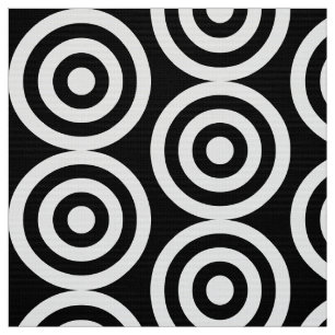 Tela Círculos concéntricos - blanco en negro